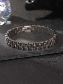 Camhanno 1 件简约、时尚、优雅的不锈钢两种尺寸可选 7 种不同款式的表带手链，独特时尚，展现个性化，适合度假、日常生活和节日佩戴，可作为送给男朋友/父亲的礼物 - 彩色 - 查看 17