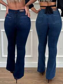 Kit 2 Women's Flare Jeans - Nhiều màu - Xem 2