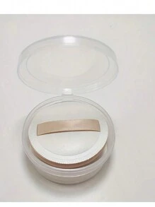Juego de 5 esponjas de maquillaje redondas y portátiles con base de contenedor, esponja de maquillaje con estuche, borla de polvos con caja, herramienta de maquillaje femenino para viaje