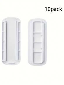 10 Packs Of Premium Adhesive Socket Holders - Easy Self-Adhesive Desktop Fixers For Cable Management - Slide-In Power Strip Holders With Strong Grip And Compact Design For Organized Workspace