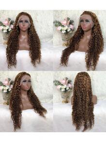 Highlight Curly Human Lace Wig 13x4 Transparent Lace Frontal Wig 250% Density Deep Water Wave 13x6 Lace Front Wigs Human Hair 4/27 Ombre Honey Blonde Deep Wave Human Hair Wigs Pre Plucked