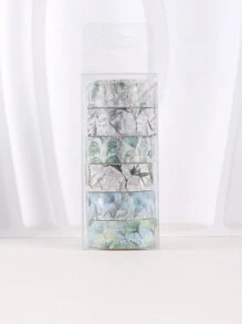 6rolls/Box Blanched Silver Washi Tape With Winter Colour Aesthetics,Creative Exquisite Handmade Art DIY Decorative Sticker Material Tape Set ,Scrapbooking Supplies Washi Tape Adhesive(0.59*78.74in) Back To School