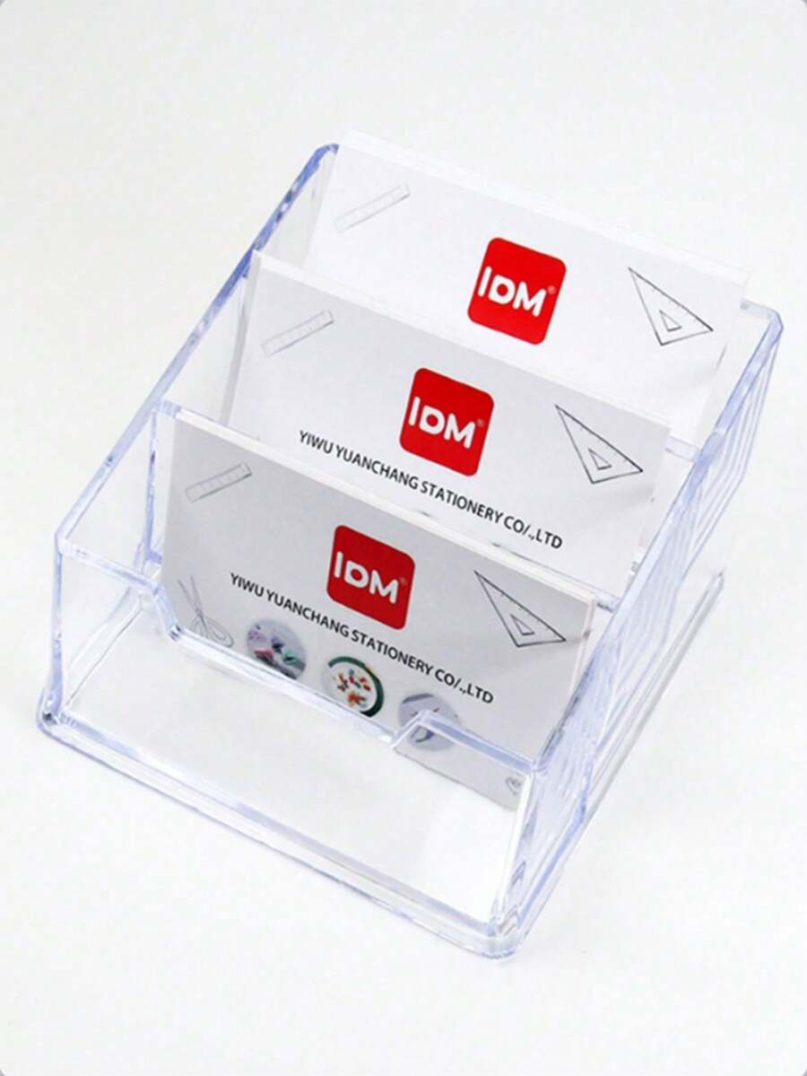 3 Layer Clear Plastic Name Card Holder, Casual Daily Card Storage ...