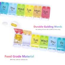 1pc Weekly Pill Organizer 2 Times A Day With Spring Open Design, 7 Day AM PM Pill Box Case With Large Separate Compartments To Hold 9 Fish Oils, Supplement, Medication