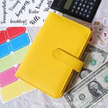 Macaron Multicolor 6-Hole Binder Journal - Planning Pads For Cash Budgeting With Faux Leather PU Cover And Laser Design - A6 Size Notebook For Organized Financial Management - Blue - View 11