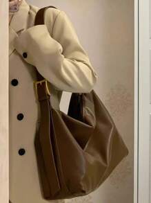 Coreano Outono/Inverno Nova Moda Casual Versátil Cor Sólida Altamente Atraente Bolsa Tote, Adequada para Trabalho, Deslocamento, Compras, Viagens, Aulas, Bolsa de Ombro Bolsa Tote