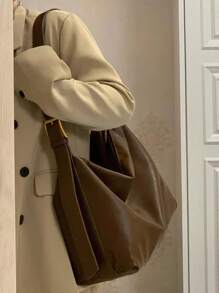 Coreano Outono/Inverno Nova Moda Casual Versátil Cor Sólida Altamente Atraente Bolsa Tote, Adequada para Trabalho, Deslocamento, Compras, Viagens, Aulas, Bolsa de Ombro Bolsa Tote