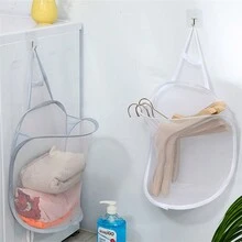 可折叠洗衣篮/洗衣篮，壁挂式洗衣袋，用于浴室、家居服装、裤子、鞋子、牛仔裤、靴子、裙子等脏衣服的收纳 - 彩色 - 查看 3
