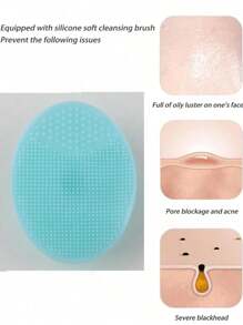 5/2 PCS Face Cleansing Brushes Set - Handheld Elliptical Facial Cleansing Brush (With Shampoo Massager Brush), Gentle Exfoliating & Massaging Facial Cleaning Brush, Skin Care Tools, Travel Kit, Christmas Gifts, Christmas Party, Face Washing, Cleansing - Multicolor - View 9