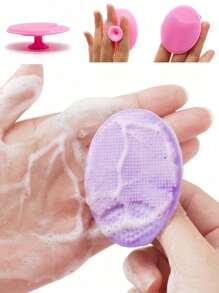 5/2 PCS Face Cleansing Brushes Set - Handheld Elliptical Facial Cleansing Brush (With Shampoo Massager Brush), Gentle Exfoliating & Massaging Facial Cleaning Brush, Skin Care Tools, Travel Kit, Christmas Gifts, Christmas Party, Face Washing, Cleansing - Multicolor - View 5