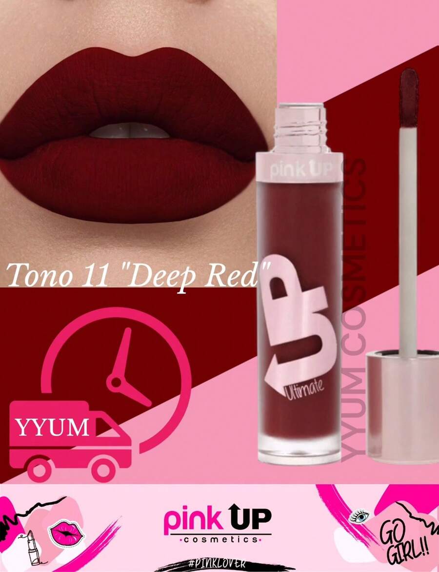 Labial Liquido Ultimate Pink Up Labial indeleble labios ¡Larga duracióduración! Acabado Matte, 20 Tonos diferentes