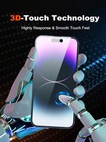 1pc Privacy Screen Protector, Compatible With Apple 17/17Pro/17Promax/16/16 Pro Max, Anti-Peeping Tempered Glass Protective Case, Anti-Scratch, Anti-Drop, Anti-Oil, Anti-Scratch Coating - Black - View 5