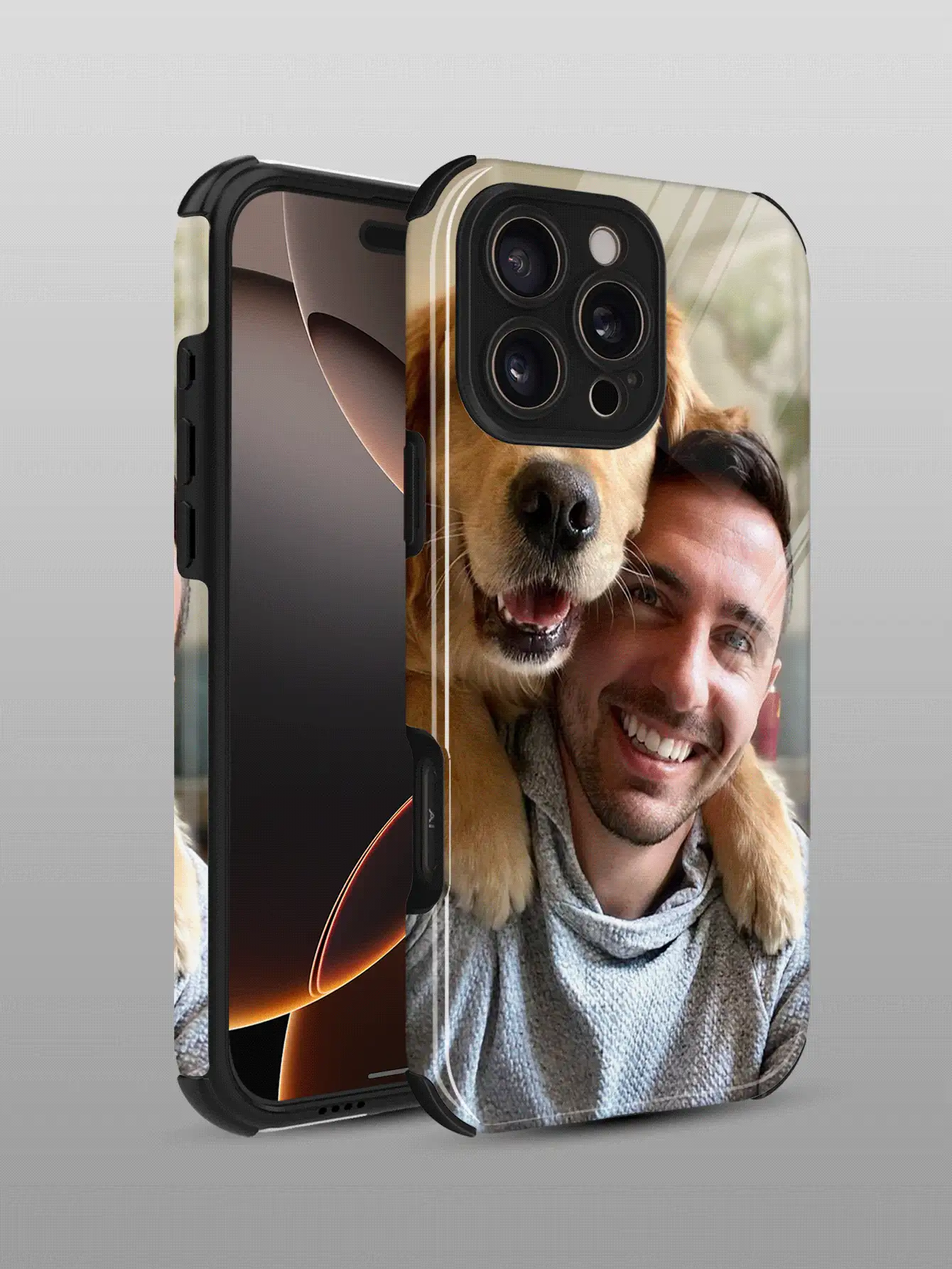 Customized DIY Film Shell, Suitable For Customizing Pictures, Photos, Group Photos, Individual Photos, Couple Photos, Etc., Protective Cover Compatible With Iphone Phones, Full-Covered Four Corners Anti-Fall Anti-Fingerprint Anti-Slip Protective Case, Reasonable Choice For Personal, Partner, Family, Friend, Best Friend, Birthday Gift, Anniversary Gift Customized Phone Case - Black - View 2