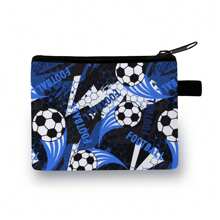 Coin Purse In Colourful-Red/Blue/Black Festive Football Dinosaur Printed Coin Purse - Casual Style, Polyester Material
