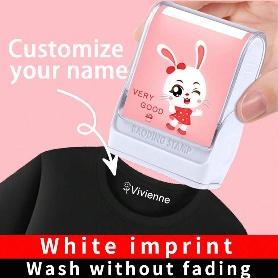 1 pieza Sello de impresión blanco, sello de nombre de ropa personalizado, y fácil de aplicar - Ideal para agregar nombres a prendas, papel y accesorios. Sellos personalizados para empresas, regalos de Navidad, regalos personalizados para mujeres/hombres. Regalos ideales para él, ella, novio, novia, amigos, familia, trabajadores para aniversarios, cumpleaños, bodas, Navidad, invierno, otoño, escuela, negocios/trabajo/oficina, regreso a la escuela, útiles escolares - Una pieza - Ver 1