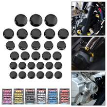 PowerMotor 1 Set Motorcycle Screw Nut Bolt Cap Screw Cover Decorative Parts Modification Accessories Suitable For Car Styling Cover - one-size - View 3