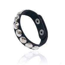 Xiacheng 1/3/6pcs Punk Rivet Bracelet, Gothic Rivet Spiked Leather Bracelet, Adjustable Metal Wristband, Gothic Accessories For Men & Women, Halloween - Black - View 14