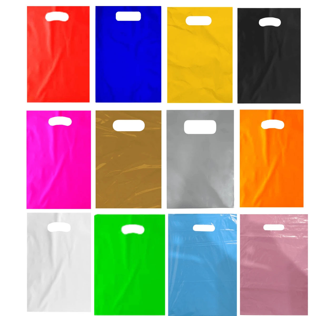 Plastic Bag 30x40 With 100 Units Small Bag With Open Handles, Various Colors - Hồng - Xem 1