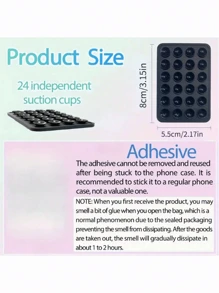 1 件多功能方形硅胶吸盘防水 24 孔手机支架，粘性强，适用于各种场景，防止手机掉落、视频抖动和自拍、母亲节、送给妈妈的礼物、手机支架、Ipad 支架、家居必需品