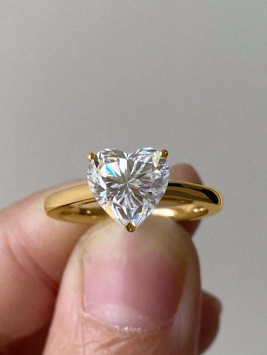 1 bucată Inel elegant inimă pentru damă S925or925 Inel de promisiune din argint Sterling Inel de veșnicie Inel de aniversare Bijuterii de lux pentru femei Cadou