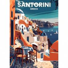 1pc Nordic Vintage Travel Cities Poster London Paris Rome Landscape Illustration Art Picture Home Decor No Frame - Multicolor - View 9
