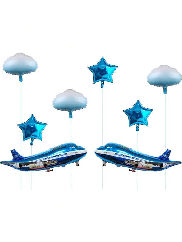 3pcs Large Airplane Blue Red Party Decoration Airplane Balloon Birthday Party Supplies