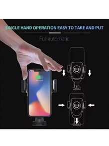 1pc Black Car Phone Holder Mount Bracket, Automatic Car Air Vent Gravity Navigation Bracket, Universal Mobile Phone Holder Compatible With IPhone, Android Phone, Gift For Birthday, Family, Friends For Summer Air Vent Phone Holder, Car Accessories