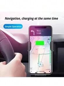 1pc Black Car Phone Holder Mount Bracket, Automatic Car Air Vent Gravity Navigation Bracket, Universal Mobile Phone Holder Compatible With IPhone, Android Phone, Gift For Birthday, Family, Friends For Summer Air Vent Phone Holder, Car Accessories