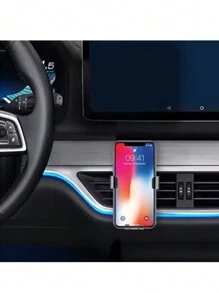 1pc Black Car Phone Holder Mount Bracket, Automatic Car Air Vent Gravity Navigation Bracket, Universal Mobile Phone Holder Compatible With IPhone, Android Phone, Gift For Birthday, Family, Friends For Summer Air Vent Phone Holder, Car Accessories