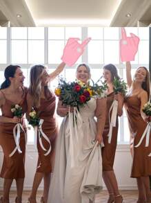 1pc Bachelorette Party Decoration Foam Finger Ring, Engagement Bride Bridesmaid Gift, Wedding Shower Prop, Foam Finger Sleeve