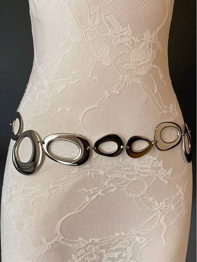 1pc Women's Bohemian Exaggerated Metal Style Belt Summer, School Fall, Autumn, Halloween