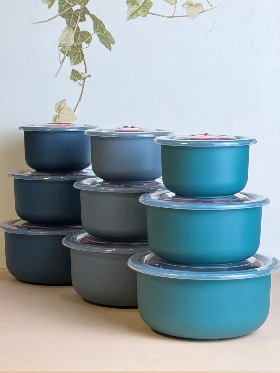 3pcs/Set Refrigerator Food Storage Containers, Thick & Durable - Multicolor - View 1