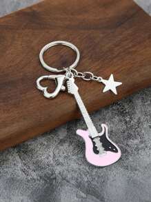 吉他吊坠包饰、钥匙扣，心形扣环，节日、生日、情人节的理想礼物