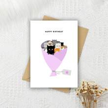 Katzen Blumenstrauß Geburtstagskarte, witzige Geburtstagsgrüße, witzige Geburtstagskarten, Geburtstagsgeschenk für Freundin, Freund, Ehemann, Ehefrau, sie, ihn, Geburtstagsgeschenk für gute Freunde