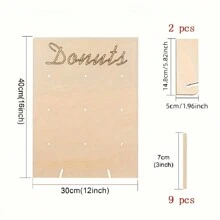 1 pièce, Présentoir à beignets en bois, Panneau d'affichage mural à beignets, Support à beignets en bois pour décoration de fête, mariage, anniversaire, fournitures de fête