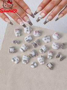 10 cái/gói dễ thương hoạt hình mèo báo áo len phụ kiện làm móng 3d mùa thu và mùa đông vật dụng làm móng phụ kiện mini tự làm thích hợp cho đồ trang sức tay ngày lễ của phụ nữ - Nhiều màu - Xem 1