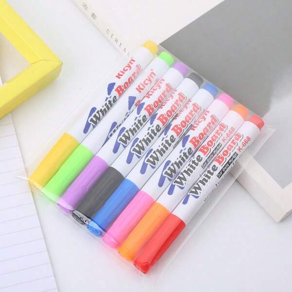 8/16pcs Whiteboard Marker Erasable Colored Pen Liquid Chalk School Highlighter Pen Writing Drawing Marking Stationery Back To School