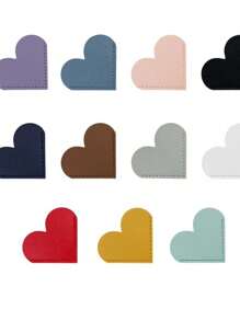 Leather Heart-Shaped Bookmark PU Leather Heart Shape Page Clips Cute Corner Bookmark Reading Enthusiast Book Accessory For Teachers Students Book Reading Lovers Suitable For Daily Use Travel And Home Use Travel Essentials