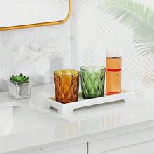 Vanity Tray - 1 Piece Shatterproof Silicone Kitchen And Bathroom Counter Tray, Kitchen Sink Soap Dispenser Tray, Bathroom Vanity Tray, Perfume Key Tray, Bathroom Toilet And Bathroom Countertop Silicone Tray, Toilet Tray, Hand Sanitizer And Perfume Storage Tray, Daily Jewelry And Decorative Storage Jewelry Display Trays Home Bathroom Decor Bathroom Organizer Fall Decor Back To School