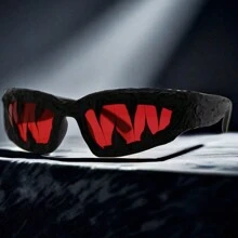1 Pc Personal Designer Wrap Around Fashion Men Fashion Glasses Oval Vintage Punk Street Fashion Glasses For Women Outdoor Sport Party Shades Stylish Eyeglasses Halloween Looks Street Style And Suit For Sweater Jacket Sweatshirt Hoodie Leather Pants And Cargo Pants