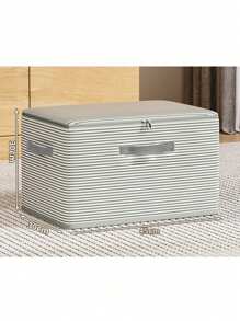 Large Capacity Fabric Storage Box With Lid For Home, Foldable Wardrobe Organizer For Clothes And Blankets - Multicolor - View 16