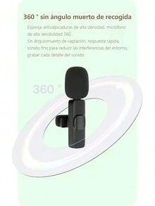 Micrófono Lavalier Inalámbrico Para Teléfono Micrófono Inalámbrico Plug-And-Play, Micrófono De Solapa Para Grabación De Video, Enseñanza, Entrevistas, Podcast y Vlog,Micro Pequeño, Micrófonos Mini, Equipo Para Podcast, Micro Mini, Micrófono, Mini Micrófono - Type C - Ver 12