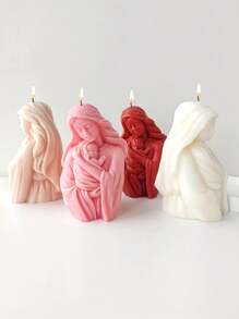 1pc Silicone Bear Candle Mold, Creative Decoration Display & Resin Crafts - White - View 2