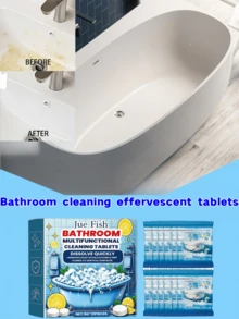 浴室清洁泡腾片、浴室水槽去污剂、芳香玻璃和浴缸除垢剂 - 彩色 - 查看 9
