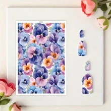 DONQE Flowers And Plants Pattern Print Water Transfer Paper, Making Soft Ceramic Earrings, Double-Sided Water Clay Transfer Stickers DIY Handmade Mold