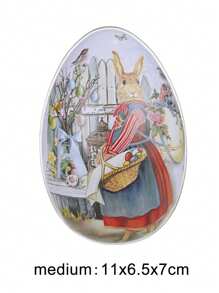 复活节派对用品：锡制蛋容器 + 彩色兔子设计巧克力蛋，适合派对装饰、朋友礼物、家庭节日必需品，营造节日气氛