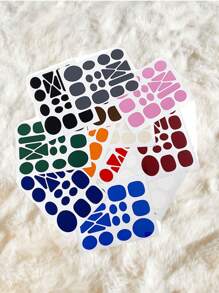 18件装自粘防水羽绒服补丁 各种几何图案卡通补丁 羽绒服破洞修补 服装装饰