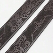 Cinturón vintage de estilo vaquero y occidental para hombre, con hebilla cuadrada grande y lisa de 3.7 cm de ancho con diseño de patrón de cruz