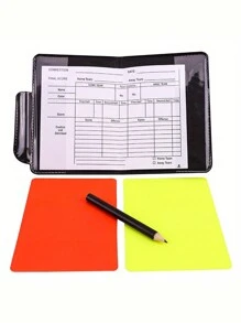 Referee Set: 1 Pair Football Flags, 1 Whistle, 1 Red & Yellow Card - Perfect For Football Training And Matches, Back To School, Sports Festivals - Mix - View 5