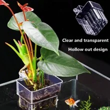 Aquarium Plant Holder Cup, Wall-Mounted Fish Tank Aquatic Plant Planter Cup, Easy To Install For Submerged And Floating Aquatic Plants Decoration